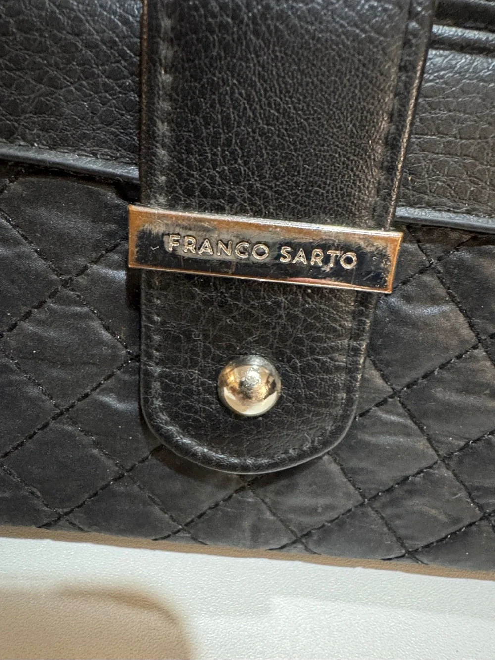 Franco Sarto Black Quilted Women's Wallet Clutch